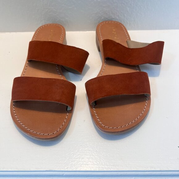NWOT Coconuts by Matisse Leather 2 Strap Slip On Sandals - Limelight - Size 9 - Picture 7 of 10